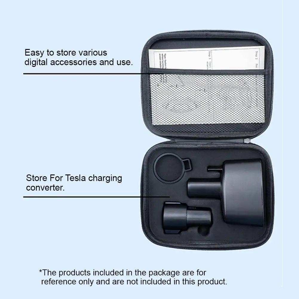 Storage Bag For Tesla CCS1 J1772 Charger Adapter Waterproof Portable Travel Case For Electric Car Charging Protective Accessorie