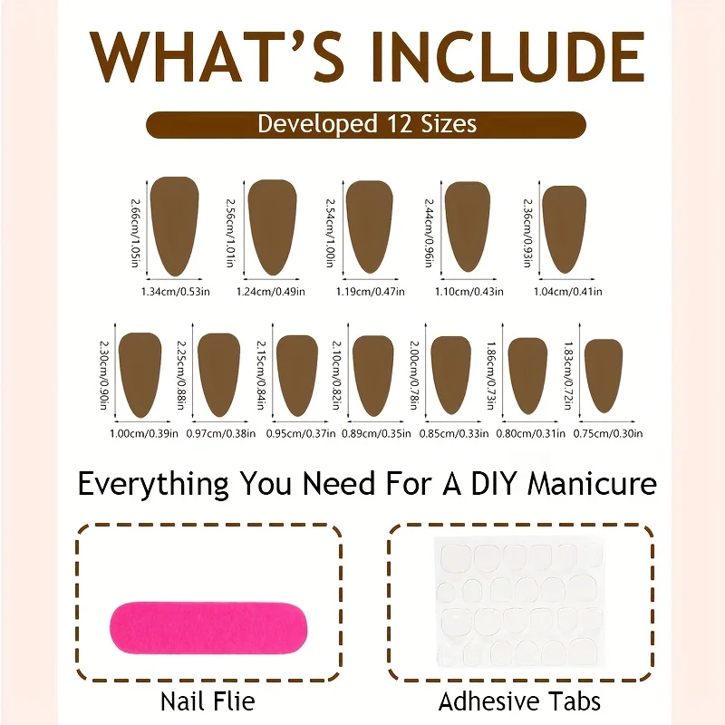 24 Pieces of White Pointed Nail Art Patches, Medium Almond Shaped Gradient Nail Stickers, with Gold 3D Bow for Wearing Nail image 5