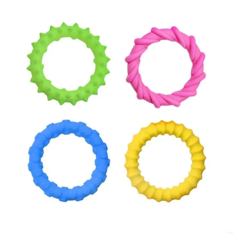 97BC 4PCS Sensory Texture Wristband Toy Teether Bracelets Set for Student and Office Calming and Stress Relief Accessories