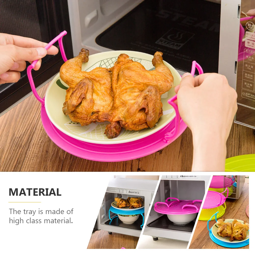 

2Pcs Multi-Function Steaming Tray for Microwave Oven Simple Elegant Design Heat Insulation Kitchen Rack Space Utilization Tool