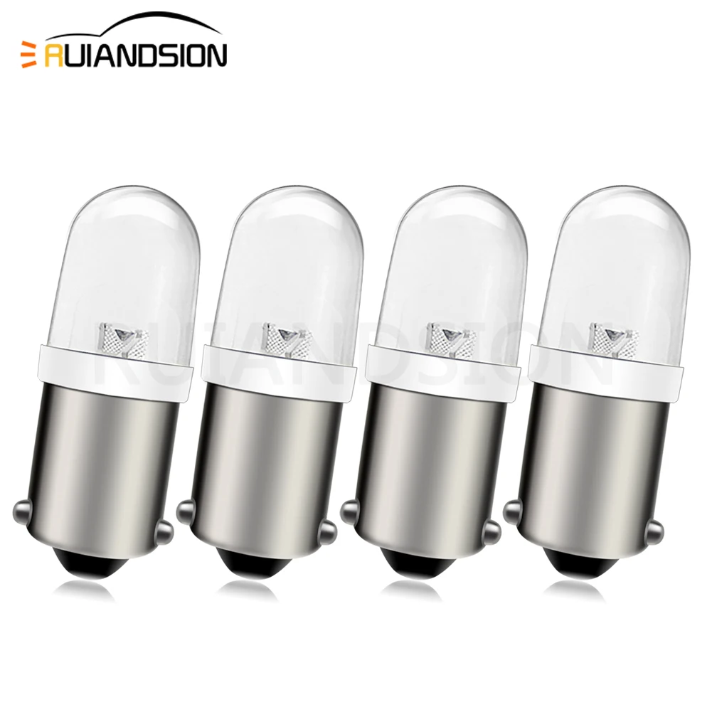Ruiandsion 4Pcs BA9S LED Light Bulbs For Car Machine Instrument Light Truck Dash Side Marker Bulb AC DC 12V 24V 120V Fit UTV ATV