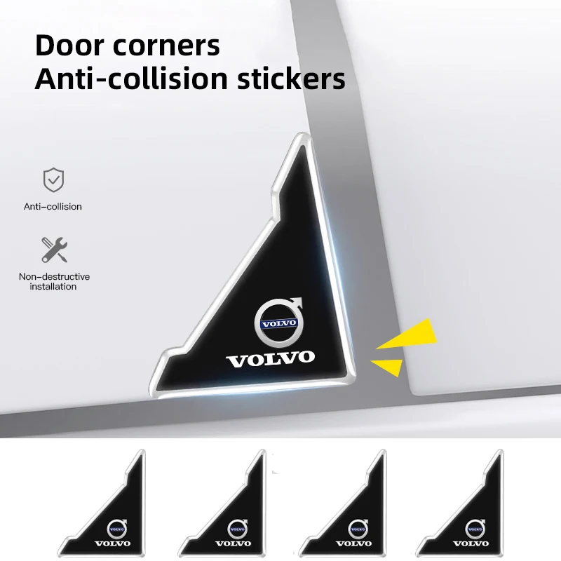 فولفو 2 قطعة باب السيارة الزاوية سيليكون المضادة للخدش المضادة للصدمات حماية ملصقات ل S80 V70 XC90 XC40 V50 V60 FH500 C30 XC60 S60