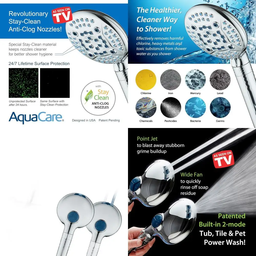 

Душевая лейка с 6 режимами, фильтром и мощным распылением – очищает поверхности, шерсть животных, удаляет хлор и токсины для защиты кожи и волос