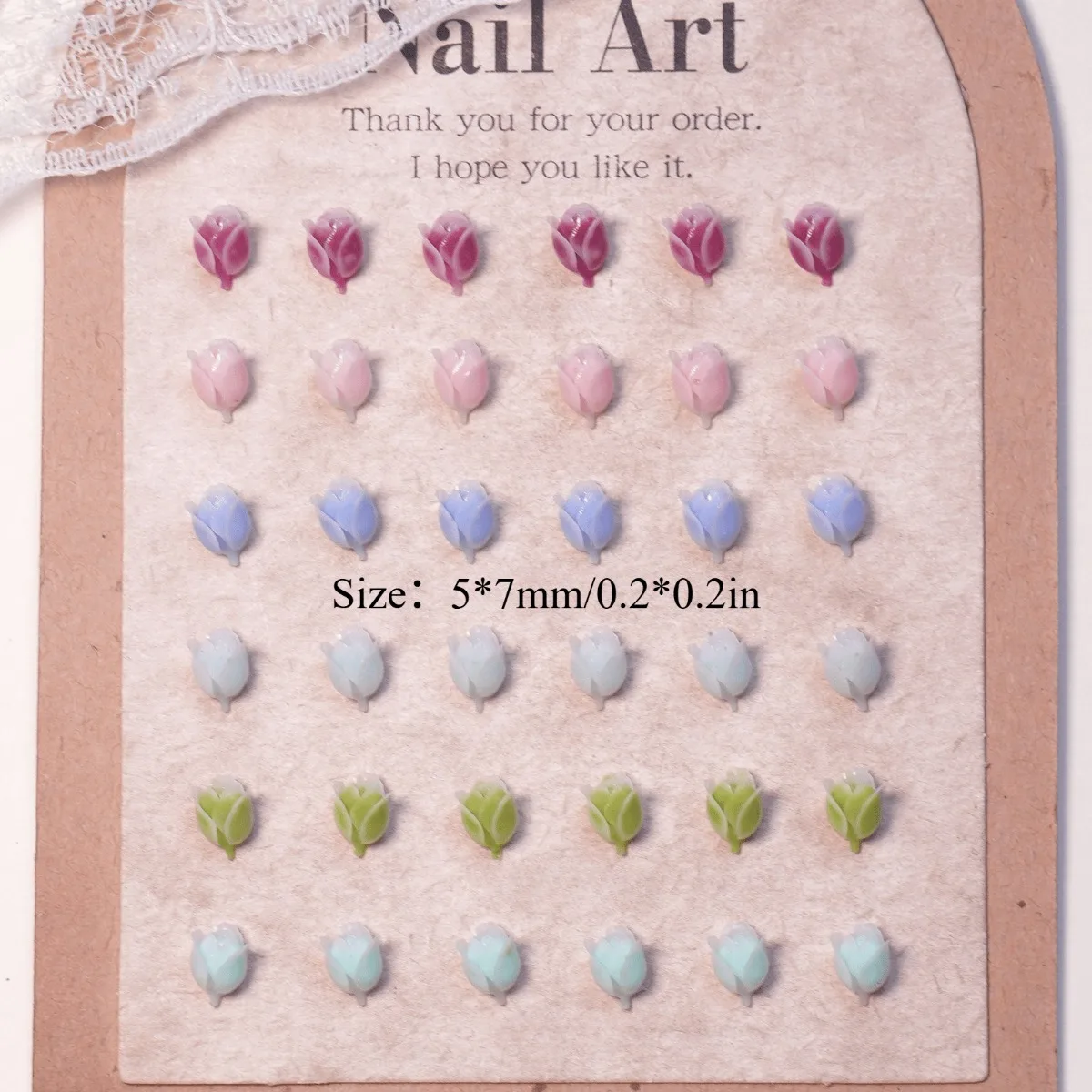 30/50/100PCS, 5*7mm, Tulip Simulation, Flower, Nail Accessories, DIY, Nail Accessories, Accessories,