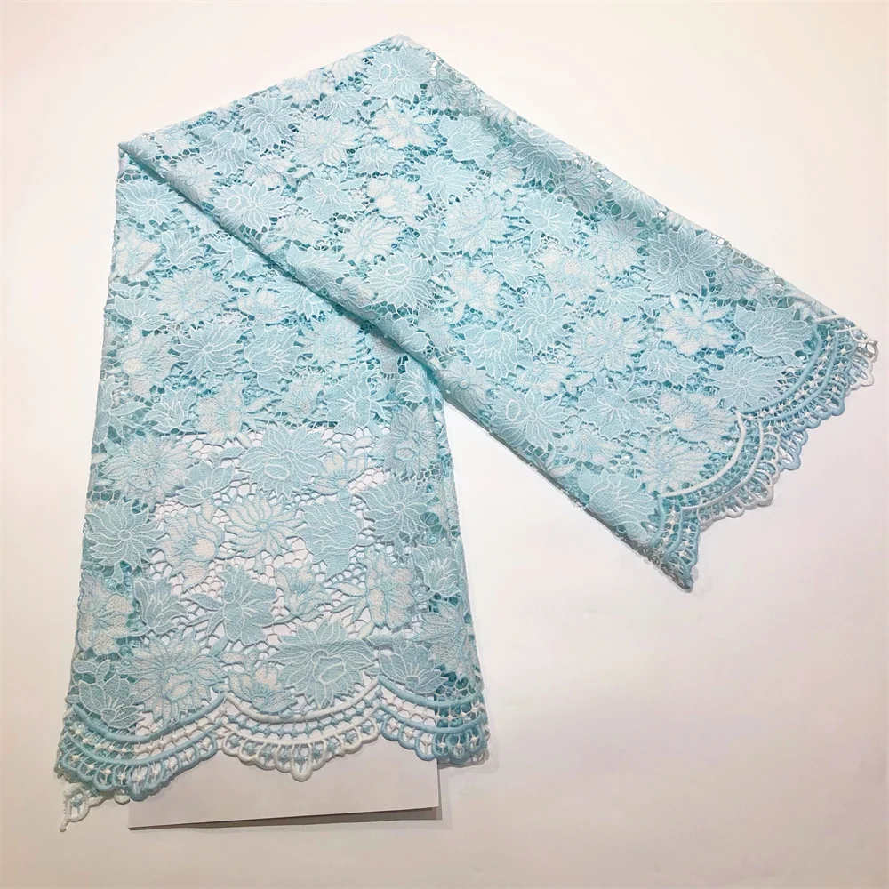 Neuer Stil Afrika Spitzenstoff 2026 Hochwertige Spitze Wasserlösliche Bestickte Modische Weiche Spitze 5 Yards – Detail 7
