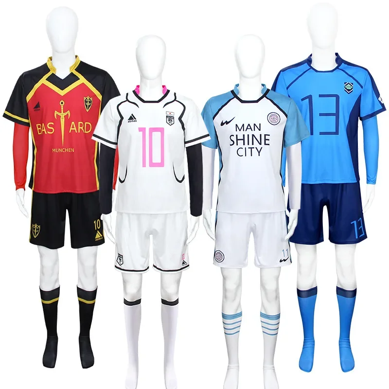 Michael kaiser cosplay traje anime azul bloqueio equipe bastardo munchen no.10 alemanha camisa de futebol uniforme halloween carnaval cos