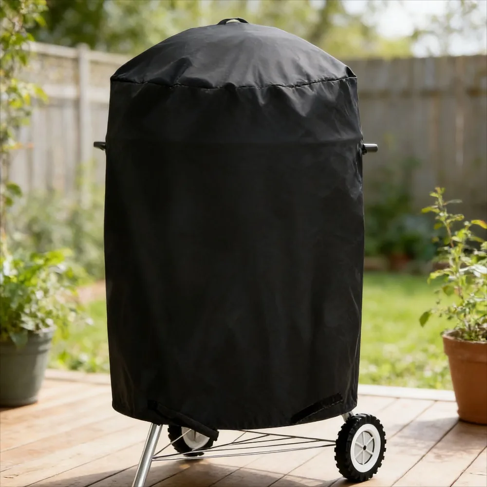 

Круглый чехол для уличной печи из ткани Оксфорд 210D, водонепроницаемый, пылезащитный, УФ-стойкий, сверхпрочный, незаменимый, долговечный, готов к использованию с грилем