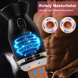 Male Masturbator Automatic Rotation Penis Training Endurance Vagina Blowjob Pussy Climax Glans Stimulate Sex Toys for Men Adults