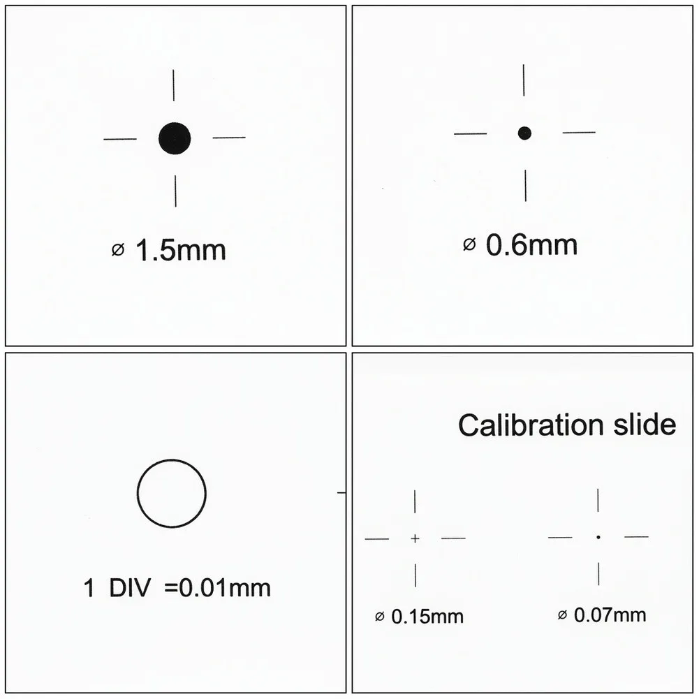 Crosshair Scale Microscope Camera Slide Luxurious Design Measuring Range X 1mm 0.01mm Crosshair Micrometer Tool