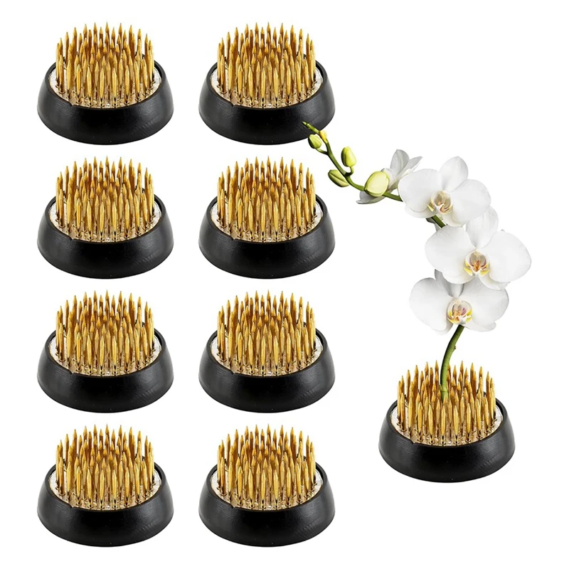 Caliente 9 Uds ranas de flores soporte redondo de latón para flores florero Ikebana japonés ranas florales arreglador de flores herramientas fijas