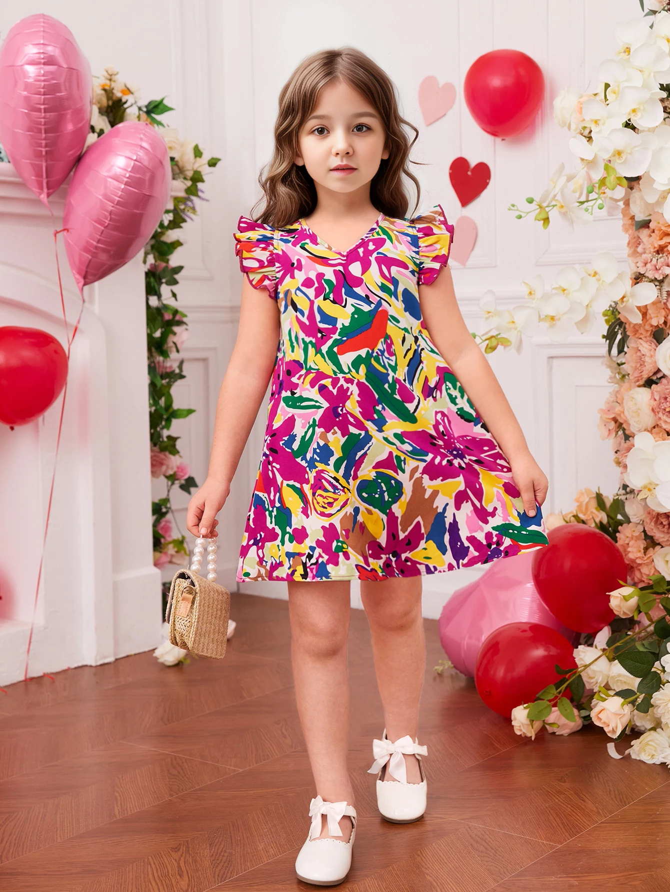 Girls Dress Summer New Baby Girl Fashion Small Flying Sleeve Skirt Children\'s Casual Party Holiday Cute Colorful Dress