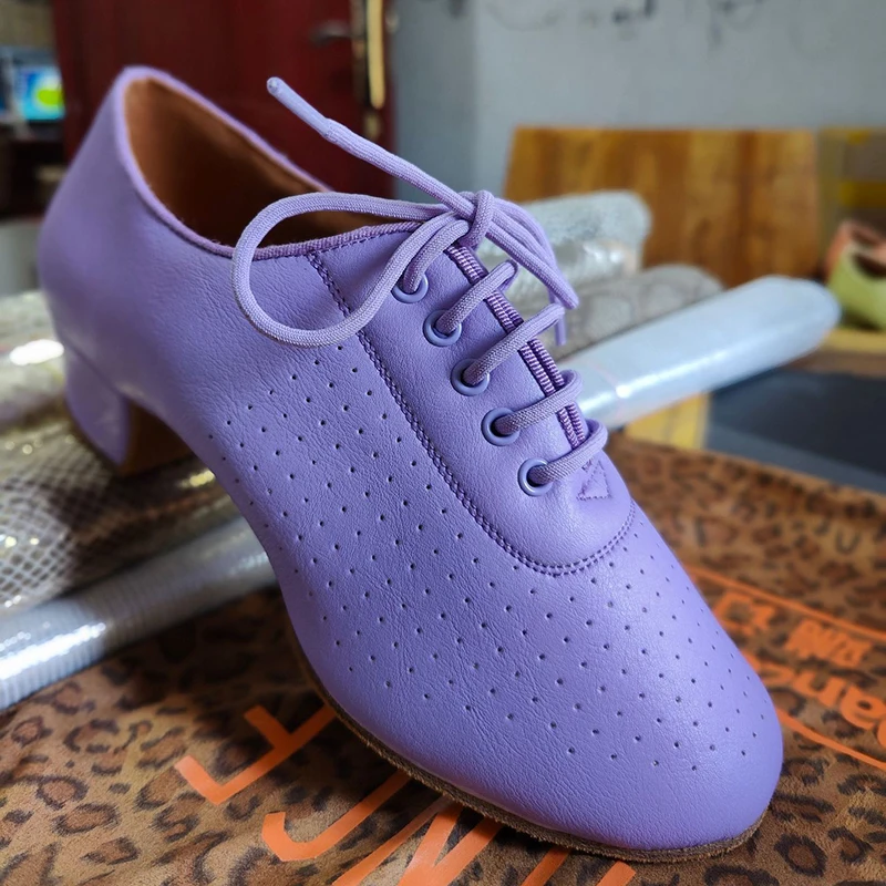 Chaussures de danse latine en cuir de vachette pour femmes, chaussures de danse Jazz moderne, chaussures de salsa orange et verte, chaussures de professeur pour dames, salle de Rh