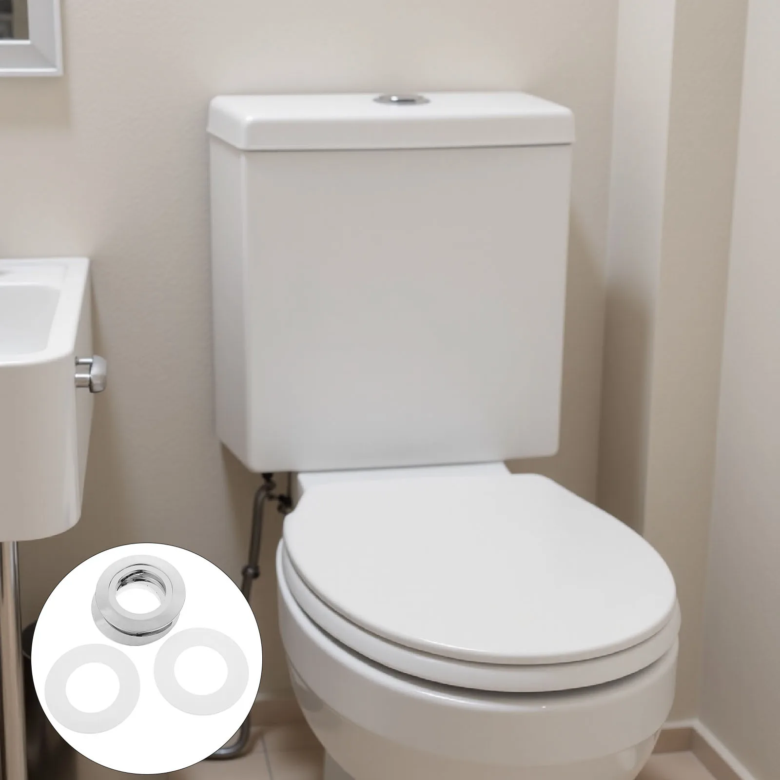 

2 set Toilet Button Converter Plate 38Mm To 48Mm 58Mm Dual Flush Repair Kit Easy Install Replacement For Toilet Tank Flush