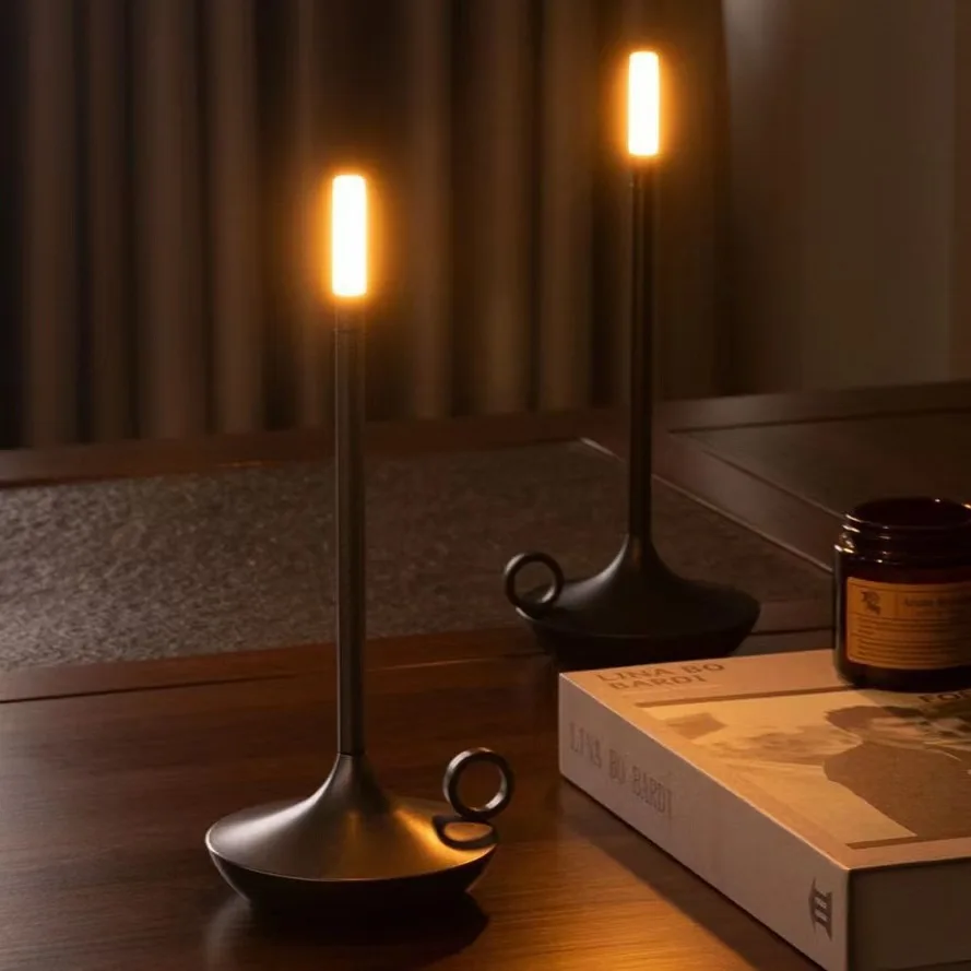 Creative Office Restaurant Bar Cafe Table Light Camping Candle Wireless Touch Light Home Decoration Bedroom Night Light