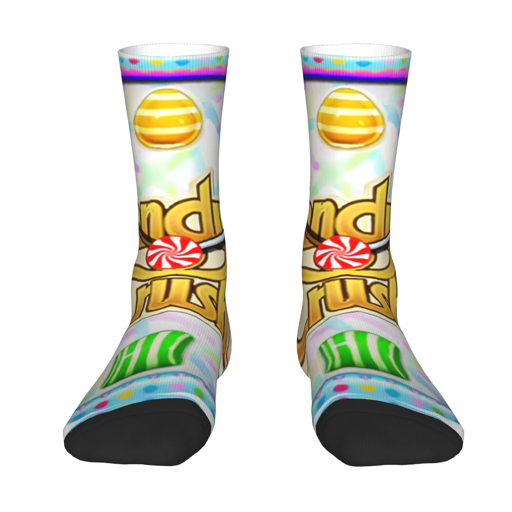 Fashion Printing Video Game Colorful C-Candy C-Crush S-Saga Socks for Women Men Stretchy Summer Autumn Winter  Crew Socks
