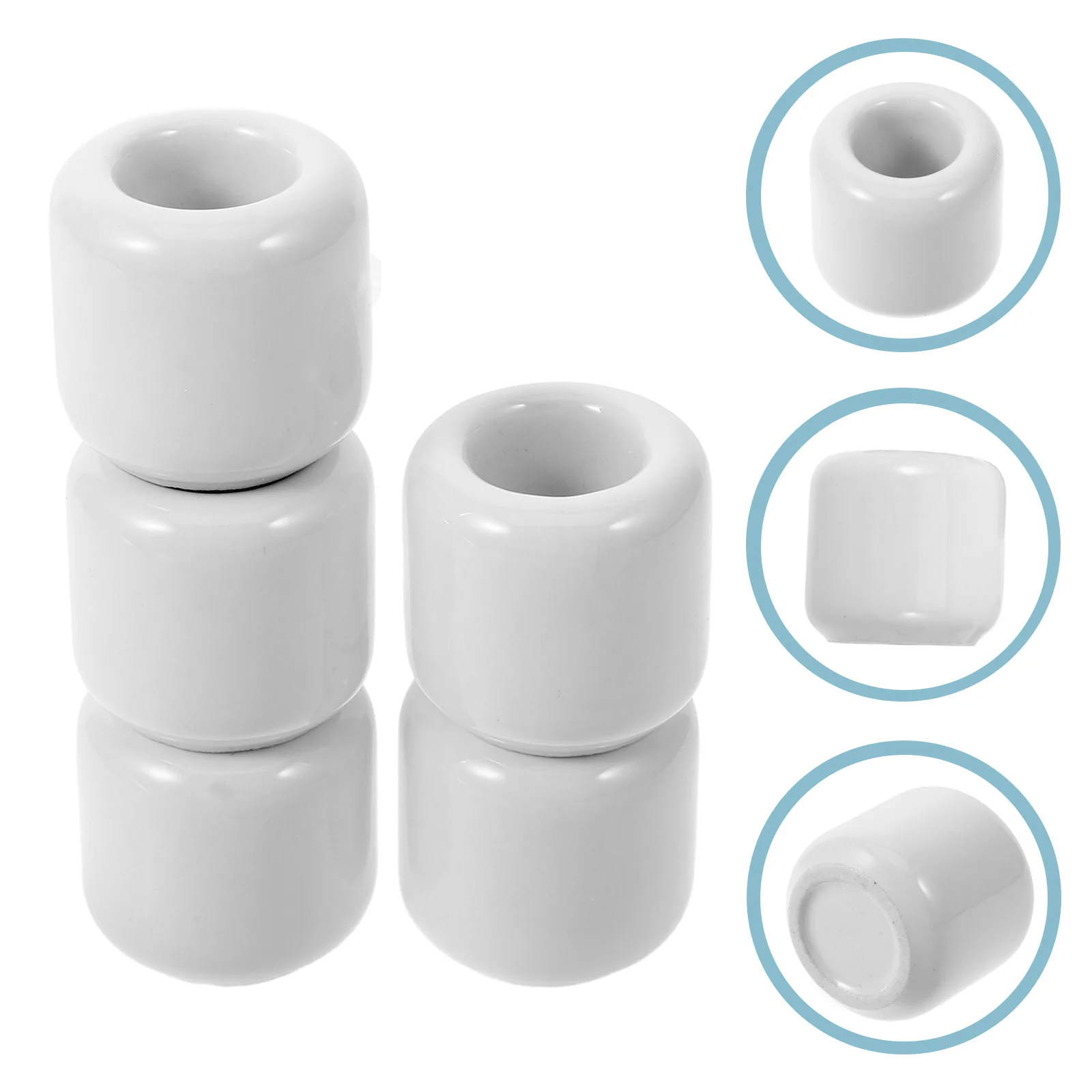 

5Pcs Ceramic Chime Holder Set Round Mini Candlestick Holders for Table Decor Home Wedding Dinner Party Centerpiece