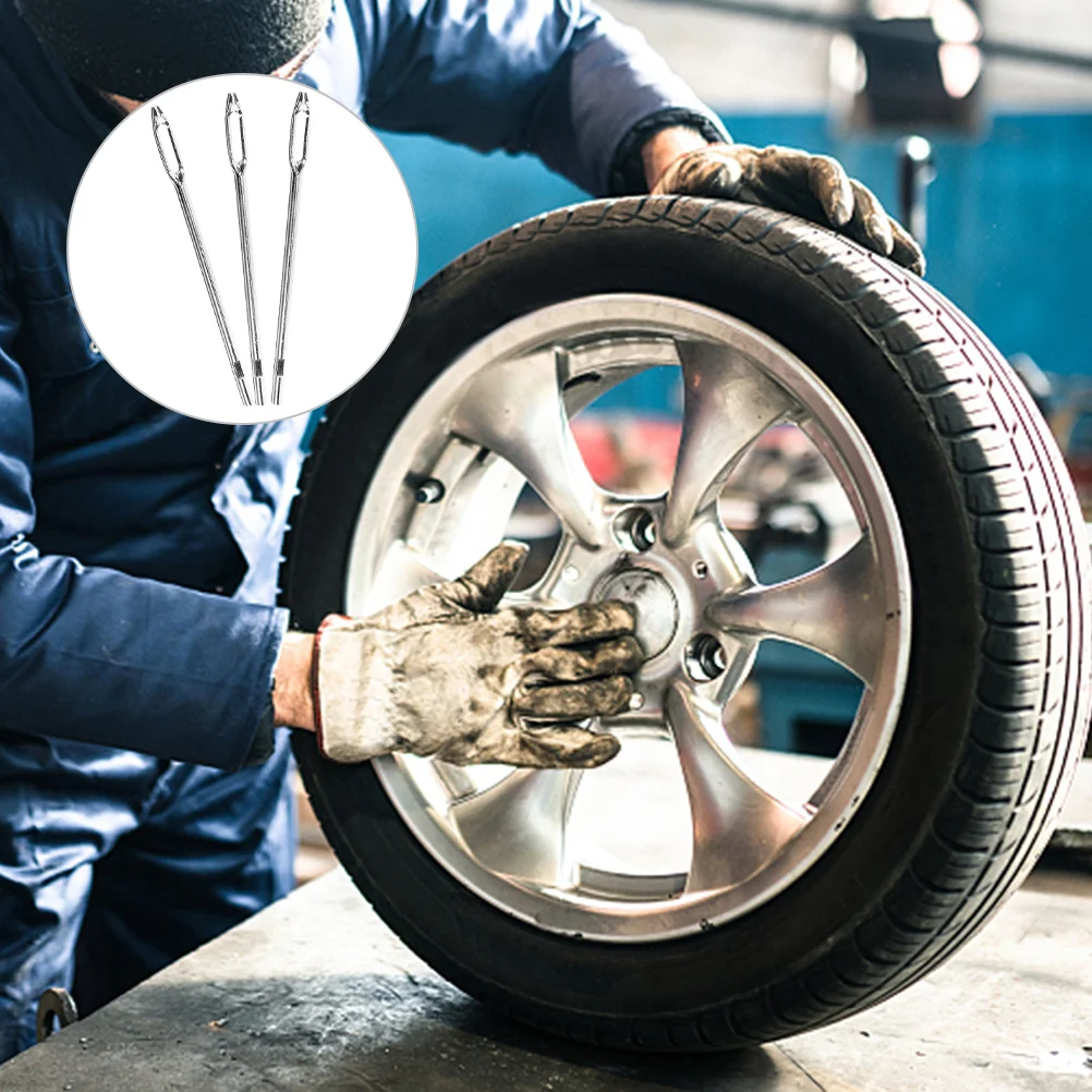 3Pcs Tire Repair Needle Kit Split Eye Needles for Car Motorcycle Truck Easy Fix Durable Steel Tools Tire Tools