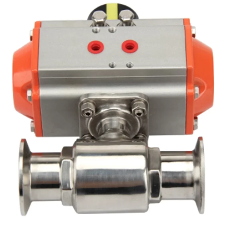 

1pc Sanitary Pneumatic Quick Assembly Ball Valve 304 Stainless Steel Clamp Type Through Valve Chuck Quick Ball Valve