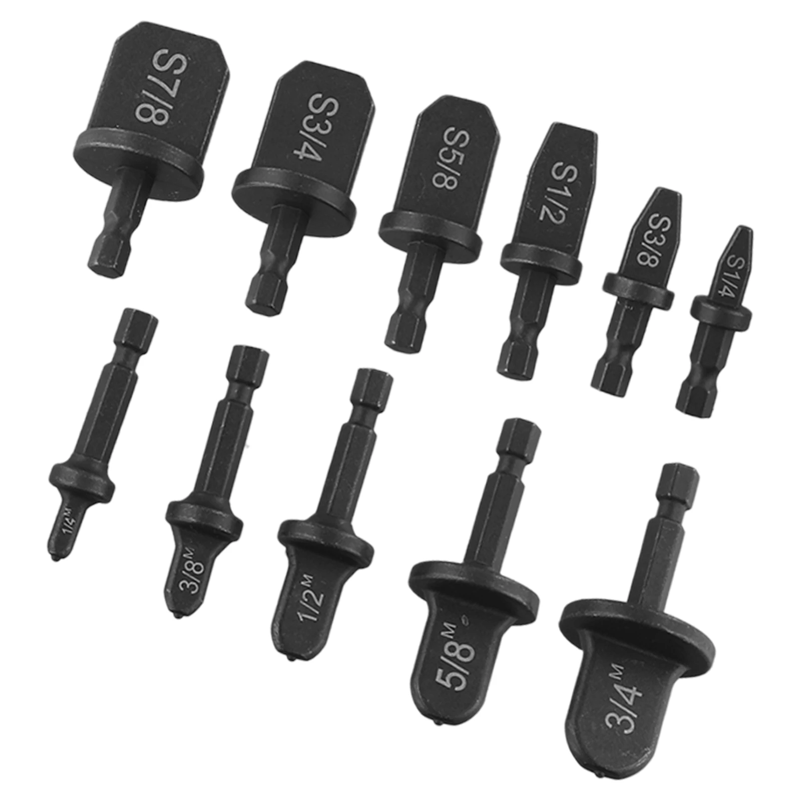 

11PCS Air Conditioner Copper Tube Expander Swaging Drill Bit Flaring Tool Hand Tools Parts Black Tube Expander Sets