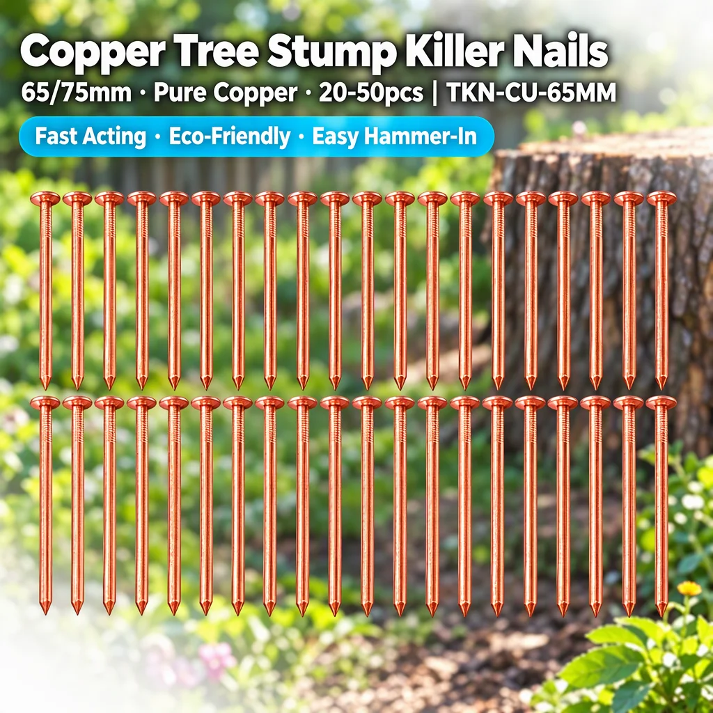 20PCS Copper Nails for Tree Stump Identification Efficient Root Damage Easy Installation for Stump Removal Projects