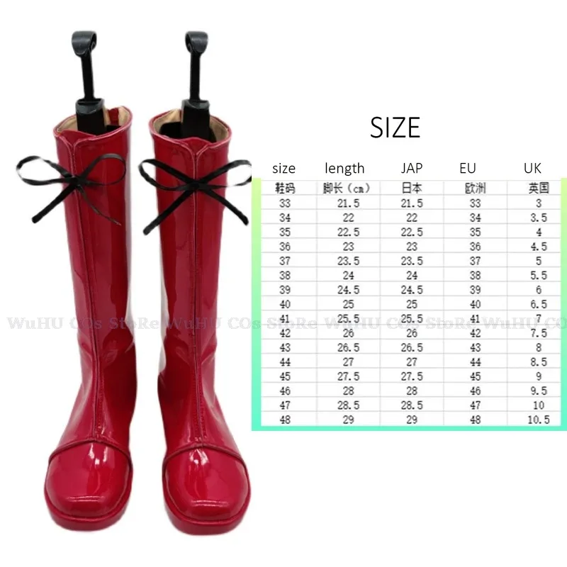 ss23 أنيمي طوكيو ميو Momomiya Ichigo الفراولة الإناث تأثيري الأحمر بولي Boots الأحذية الجلدية أحذية النساء هالوين تأثيري