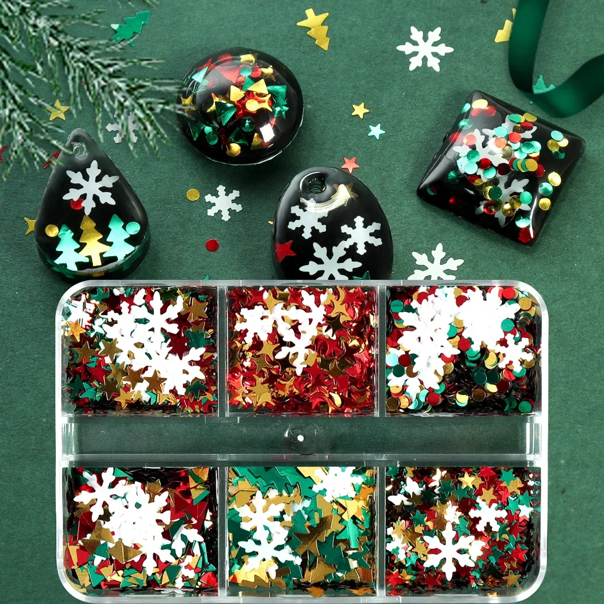 Snowflake Sequins for Silicone Mold Filling Material Winter Christmas Epoxy Resin Craft Jewelry Making Accessories