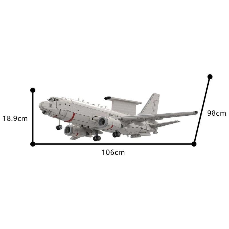 MOC Boeing E-7 Wedgetail Model Building Blocks RAAF Military Air Force Fighter Aviation Aircraft Assembled Bricks Toy Gift