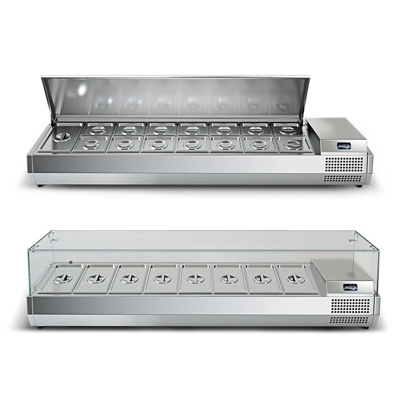 

Commercial desktop salad refrigerated display cabinet clamshell fresh-keeping pizza dessert glass cabinet