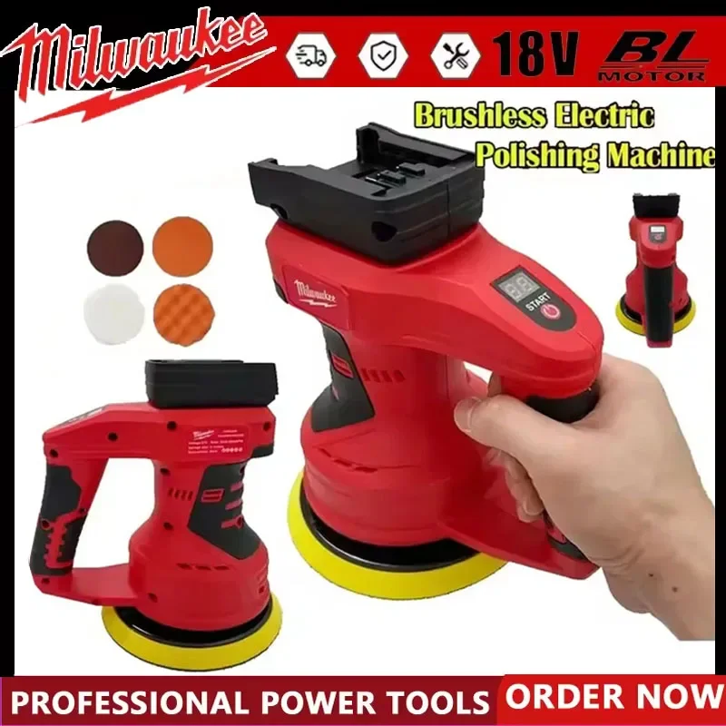 

Беспроводная полировальная машина Milwaukee, 8 скоростей, бесщеточная, для полировки, нанесения воска, шлифовки, герметизации, электроинструмент для аккумулятора 18В