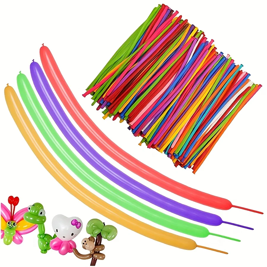 50/100/200 Stück magische mehrfarbige lange Latexballons mit Pumpe für Tiergirlanden Clown Geburtstag Hochzeit Party Dekorationen JXB – Detail 4
