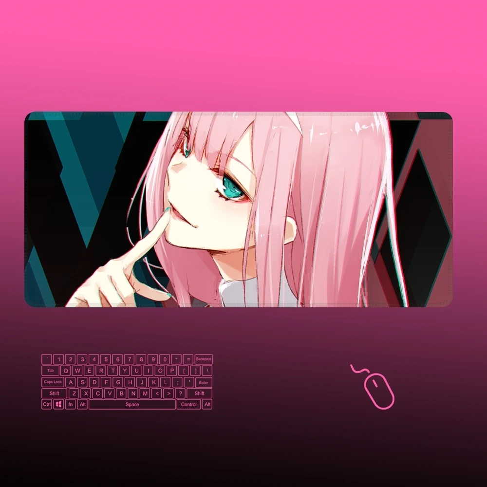 Zero Two Darling in the FranXX Mouse Pad Gamer Large Rubber Art Gaming Mouse Pad Locking Couple Edge Big Computer Laptop