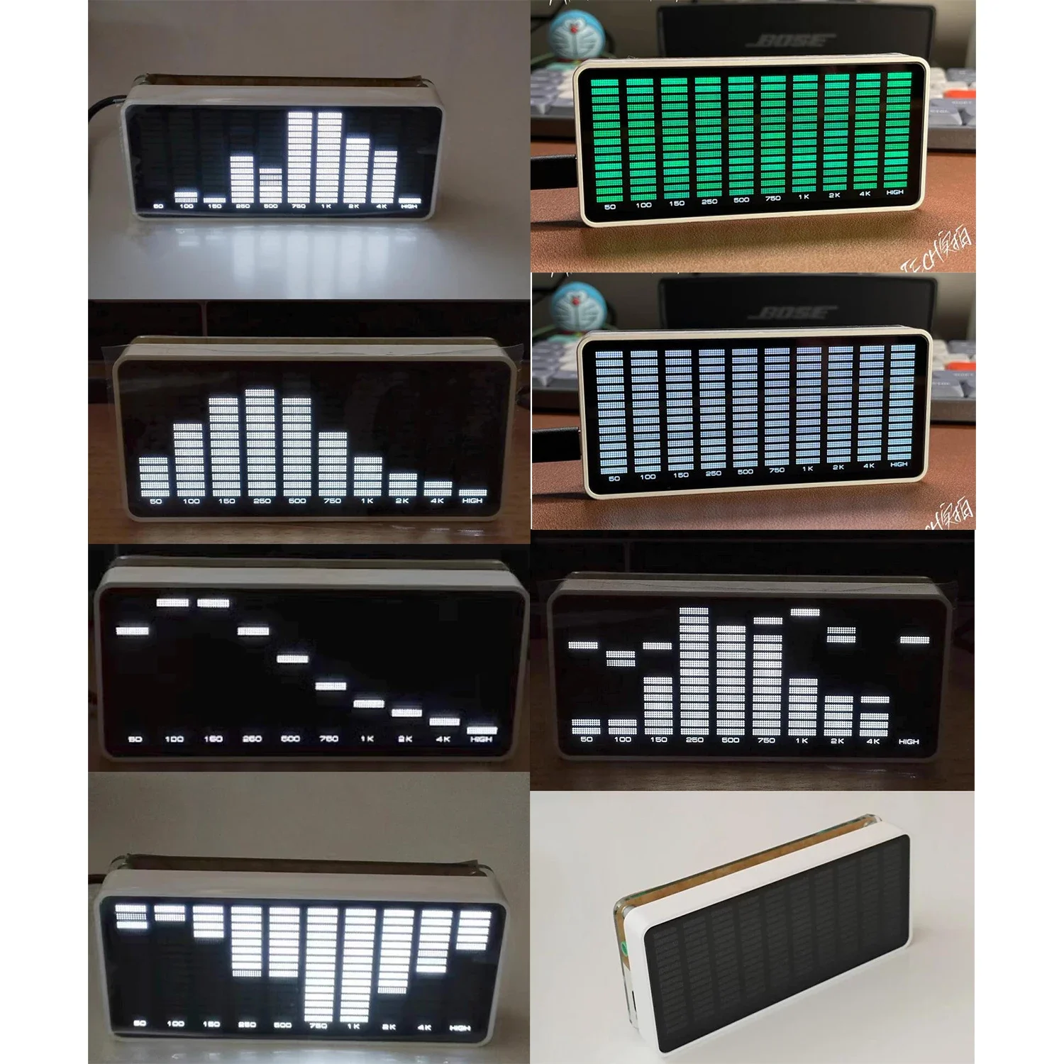 Música Espectro Indicador de Nível de Sinal de Áudio Controle de Luz de Ritmo Amplificador Jogador de Carro Medidor de Atmosfera Usb Tipo-c 160 Led