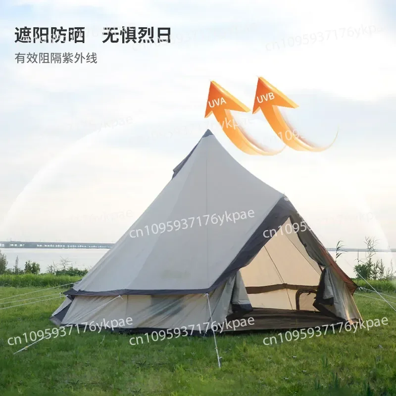 Outdoor Camping Tent Pyramid Camp Oxford Cloth Protection Against Heavy Rain To Keep Warm 8-10 Person Tent Yurt Protection