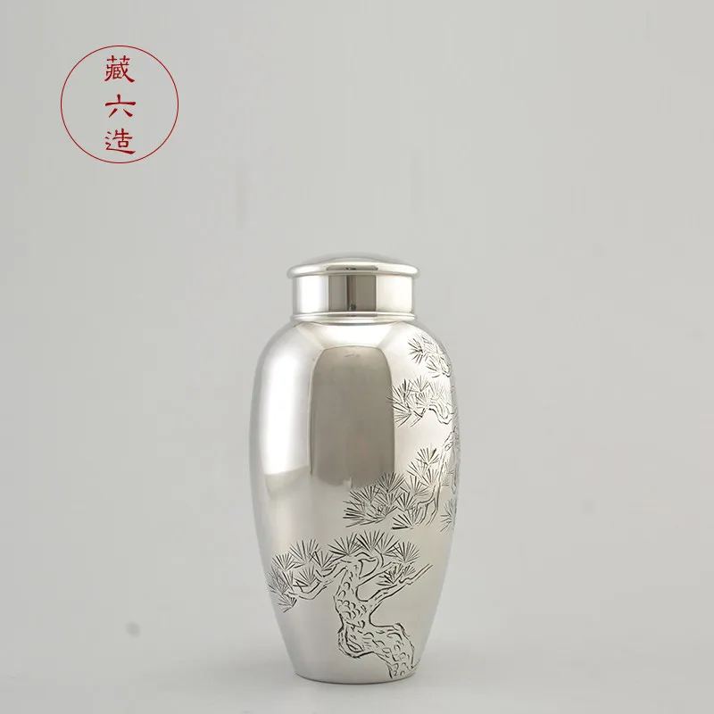 

YJQ handmade tin tea storage pot Japanese Seiko pure tin tea set accessories