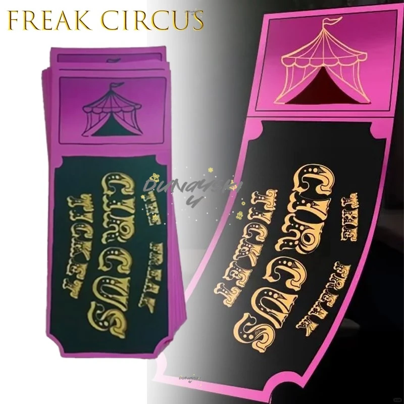 Freak Circus Ticket Card High Quality Red Green Pink Anime