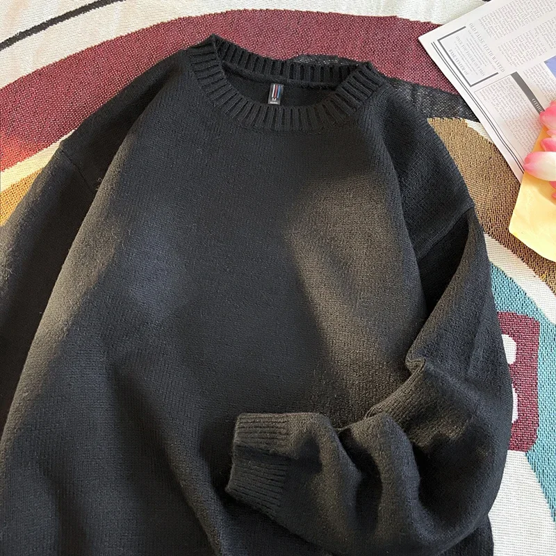 

Thick Causal Knit Jacket Sweater Men Women Warm Coat Tops Fashion Round Neck Spring Winter Basic Long Sleeve Pullover Sweatshirt