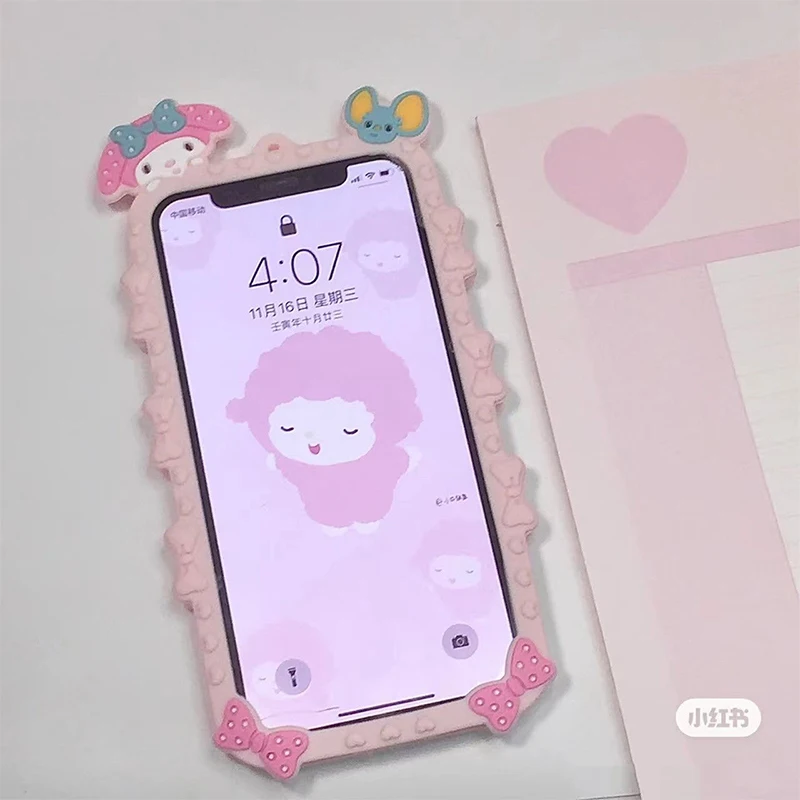 Mymelody Kawaii Iphone Phone Case with Chain for Iphone 12 13 Case 11 Pro Max Xr X Xs Max All-Inclusive Anti-Drop Phone Case