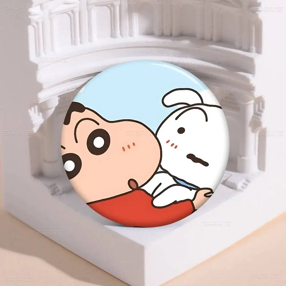 Anime C-Crayon S-Shin-chan Creative Tinplate Soft Button Pins Animal Icon Brooch Lapel Backpack Badge Accessories Pin