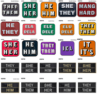 Pronouns Enamel Pins THEY THEM  SHE HER HE HIM Lapel Pins Badges Brooches