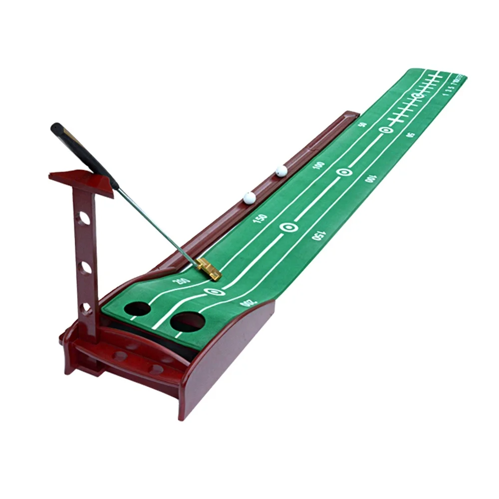 Factory Custom Custom High Quality Wood Indoor Golf Practice Mat Velvet Golf Putting Mat Putting Training Aid