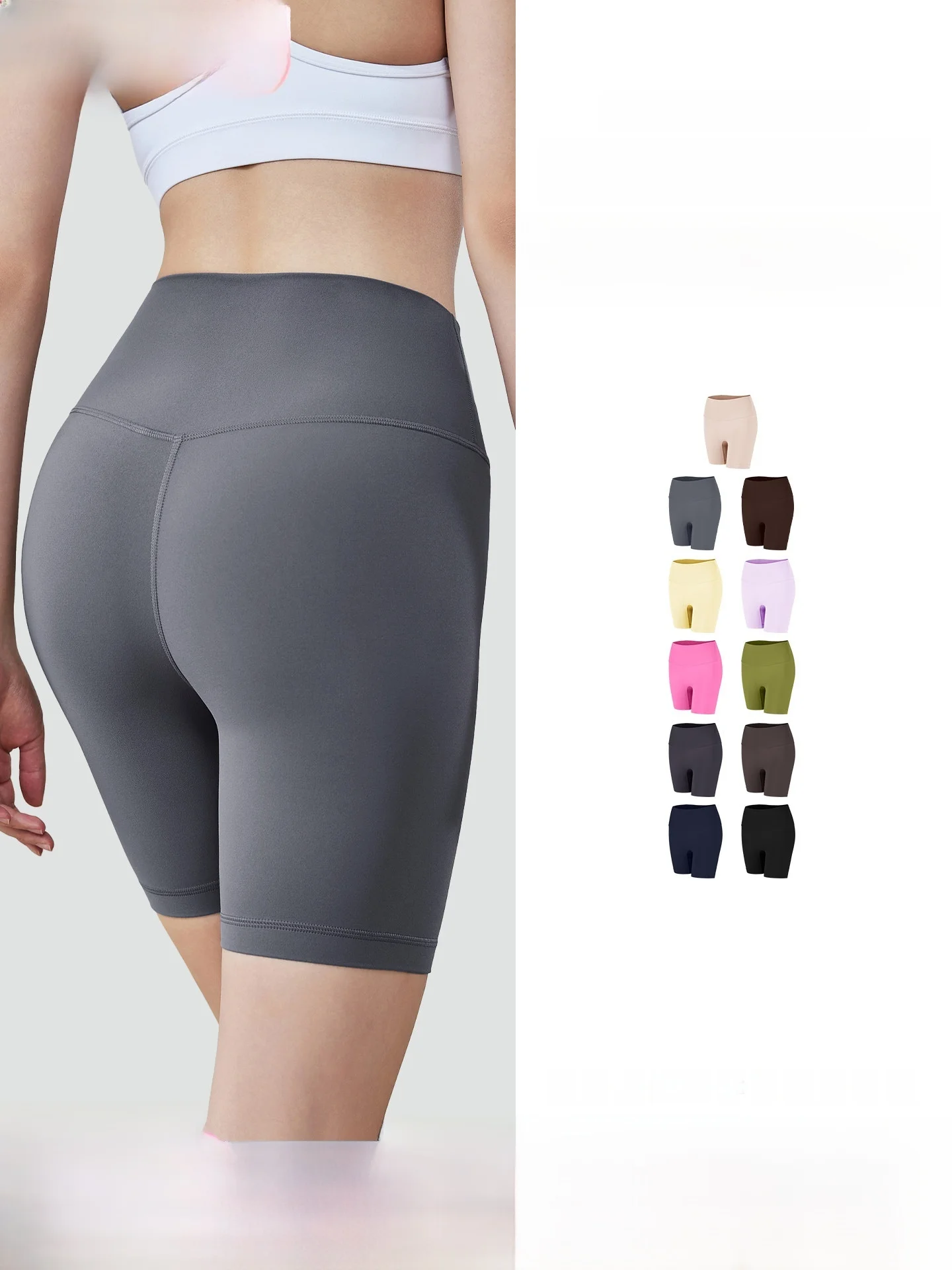 High-Waist Fitness Pants Women's Yoga Shorts Outdoor Sports Cycling Running Pilates Breathable Moisture-Wicking Leggings
