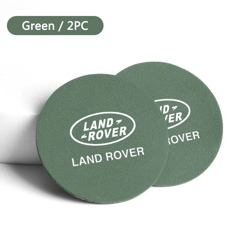 2Pcs Car Coasters Water Cup Non-Slip Mat Waterproof Water Cup Mat For Land Rover Sport Range Rover 2 Freelander Defender Evoque