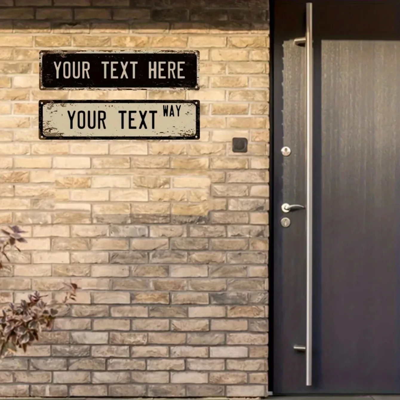 قم بإنشاء علامة شارع معدنية مخصصة خاصة بك - مخصصة مع الاسم/الرسائل (استخدام داخلي/خارجي، خياران للألوان، ديكور بهرج).