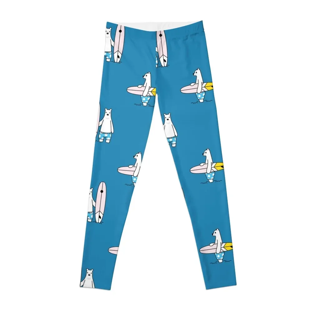 

Polar bear seamless pattern cartoon surfboard in the beach summer Leggings push up fitness Women sports Womens Leggings