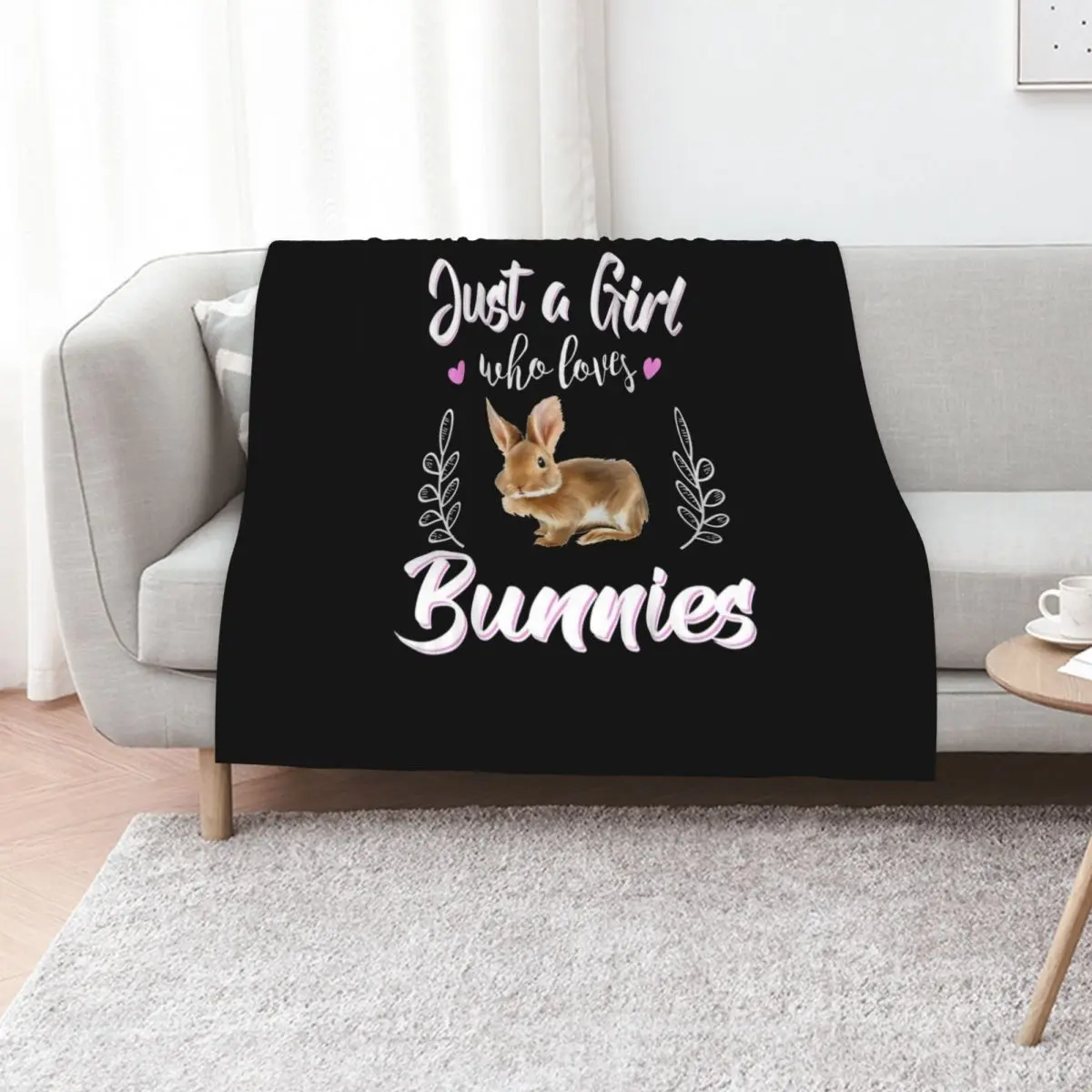 

Just A Girl Who Loves Bunnies Tshirt Throw Blanket for sofa Decorative Throw For Decorative Sofa bed plaid Blankets