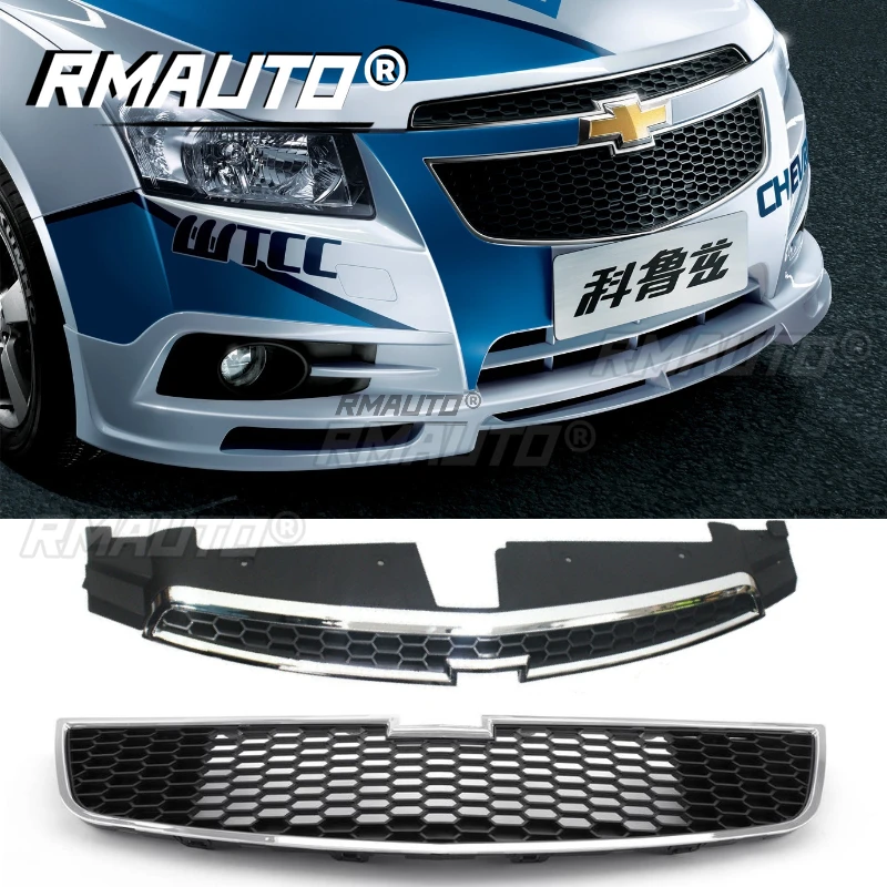 

RMAUTO Car Front Upper Grill Lower Bumper Grille Racing Grills for Chevrolet Chevy Cruze 2009-2014 Car Body Styling Kits