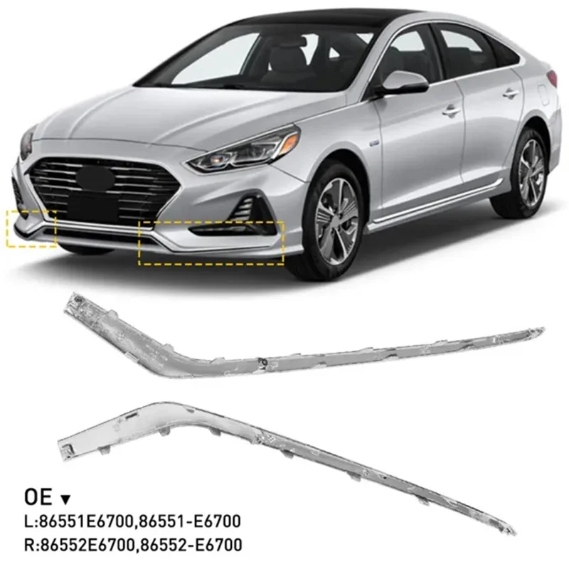 استبدال قولبة كروم للضباب الأمامي لسوناتا 2018-2019 86551-E6700 86552-E6700 86551E6700 86552E6700-N25R #6