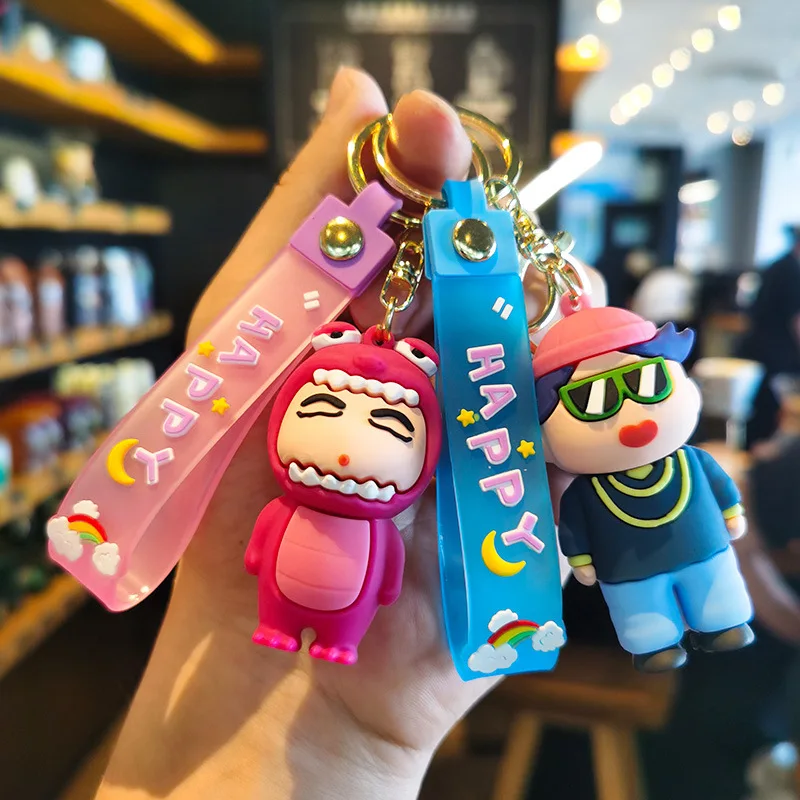 

New Cartoon Crayon Shinchan Keychain Exquisite Bag Car Key Ring and Other Small Merchandise for Wholesale Y2k Fashion Toys Anime
