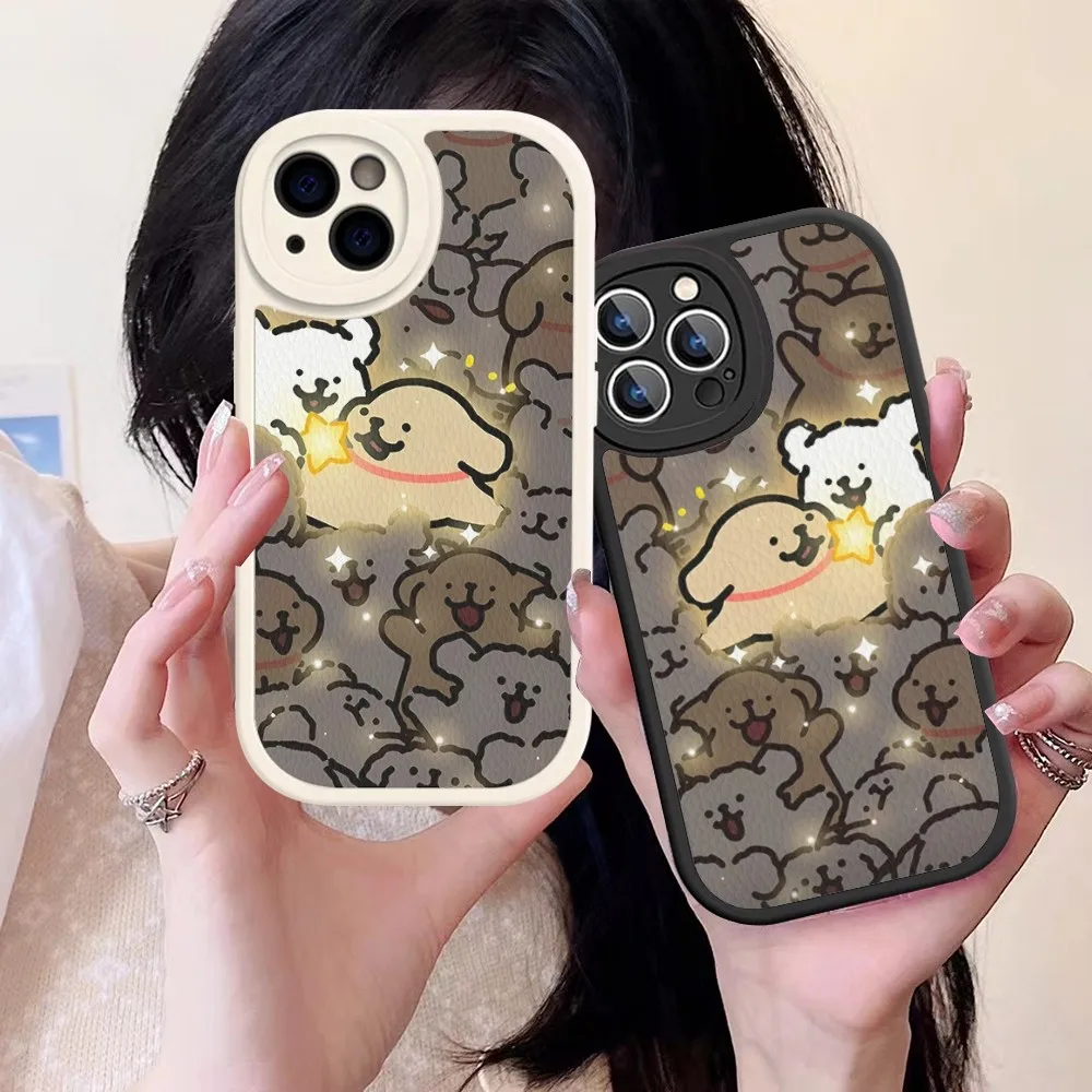 Line Puppy Maltese CUTE Phone Case Hard Leather For iPhone 14 13 12 Mini 11 14 Pro Max Xs X Xr 7 8 Plus Fundas