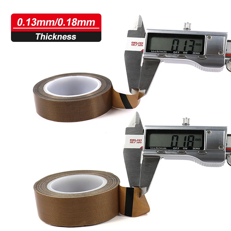 

10M/Roll Thickness 0.13/0.18mm PTFE High Temperature Resistant Tape Adhesive Cloth Insulated Vacuum Sealing Tapes Width 5 ~ 50mm